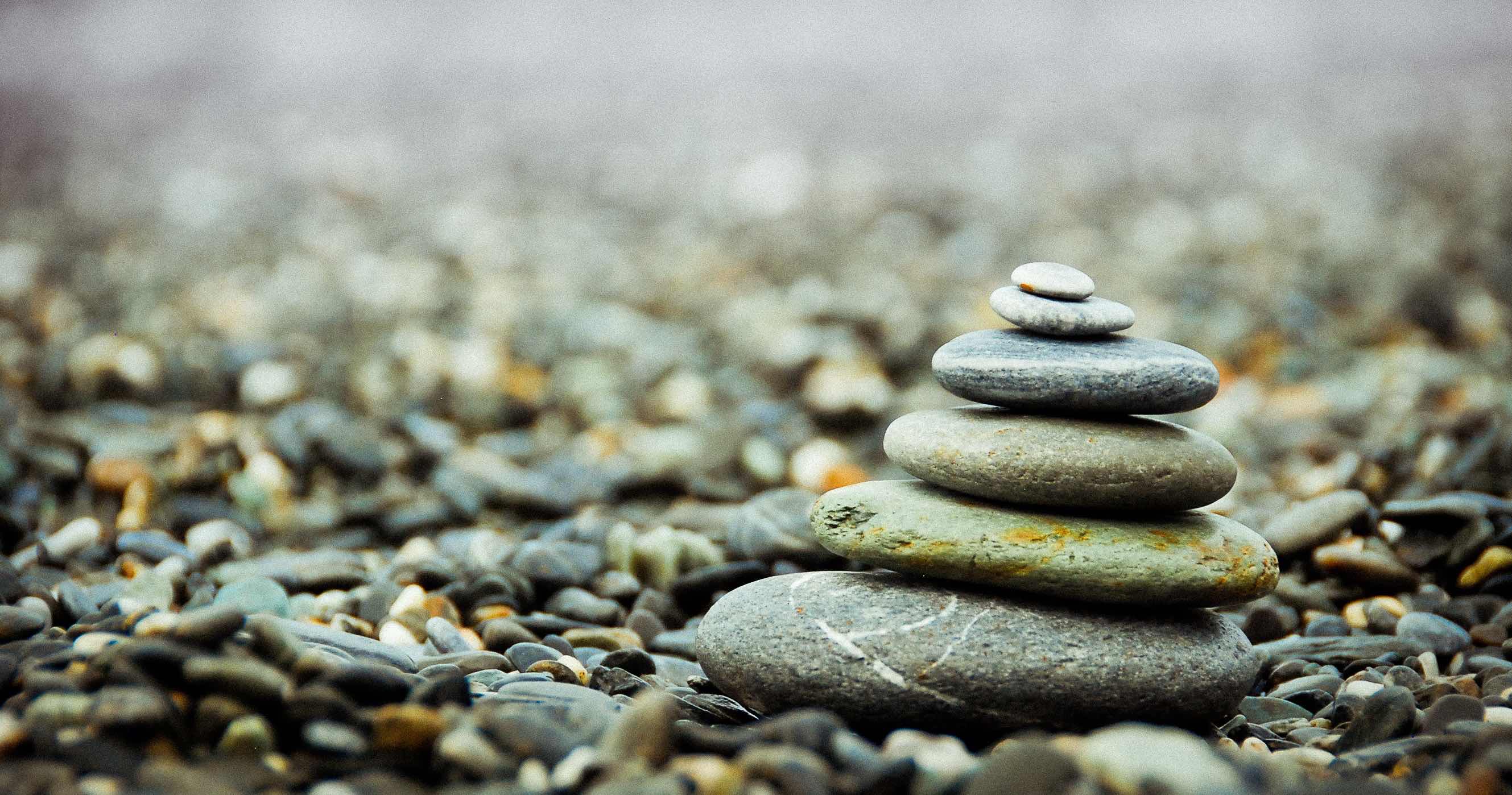 A small stack of smooth stones